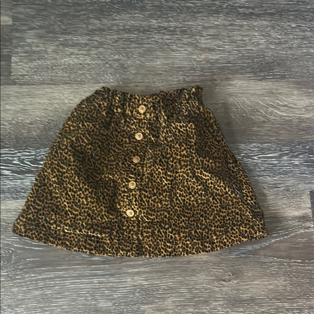 Leopard Print Button-Up Skirt